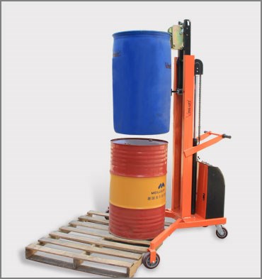 直角支腿半電動油桶堆高車