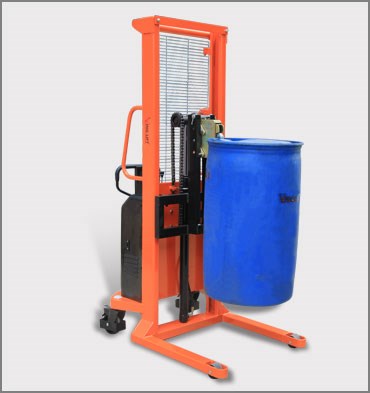 半電動油桶堆高車