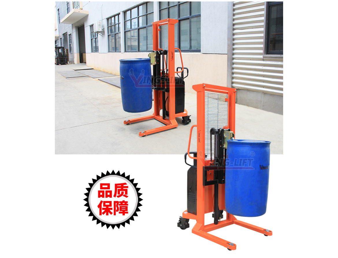 半電動油桶堆高車