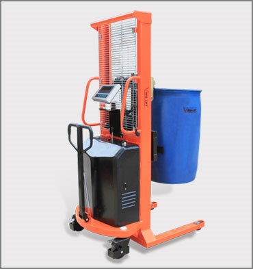 半電動油桶堆高車