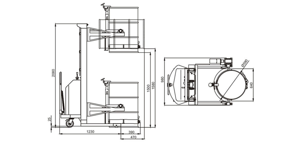 半電動(dòng)油桶翻轉(zhuǎn)車(chē)